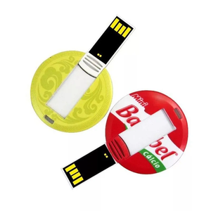 Gitra商务圆卡USB记忆棒32GB信用卡USB 2.0闪存驱动器，带彩色徽标UV打印