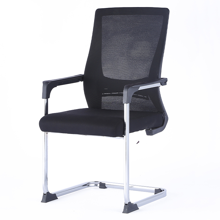 Black office chair with non-slip mat