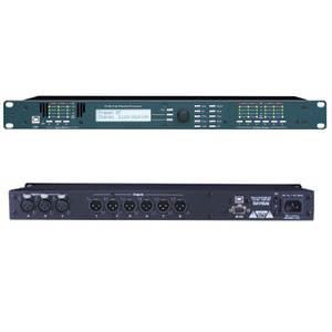 Procesador de altavoz digital activo de 3 entradas y 6 salidas, interfaz XLR, carcasa metálica, alimentación de CA con software de control de PC, aplicación de escenario - Product Image 1