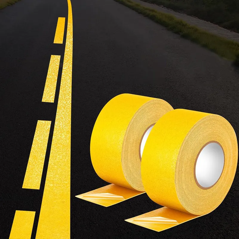 MANCAI2インチx90フィート屋外黄色反射永久舗装マーキングテープアスファルトおよび舗装マーキングテープ