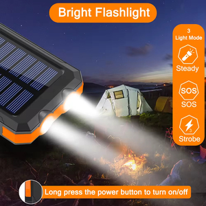 Solar Charger Power Bank Real Rated 10000mAh Portable Wireless Charger with USB <strong>C</strong> <strong>Input</strong> <strong>Output</strong> for Cell Phones External Battery - Product Image 5