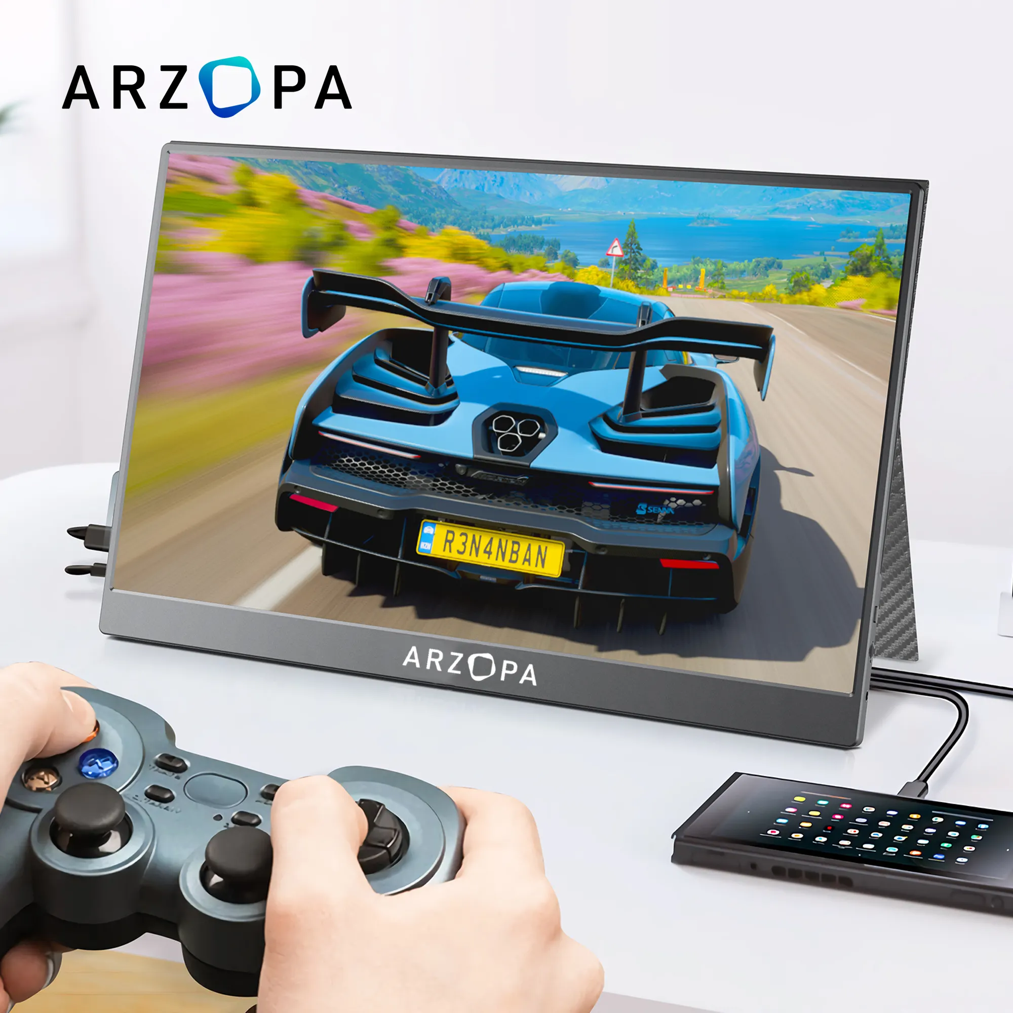 Monitor portátil de computador portátil, monitor de jogos de Arzopa 15.6 1080p com entrada tipo c, 144hz