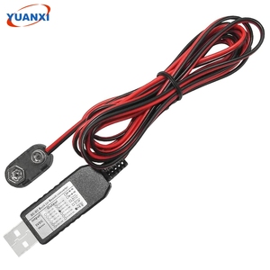 9v电池连接器消除器更换6F22 USB电源转换器200厘米78英寸电缆DC降压升压多
