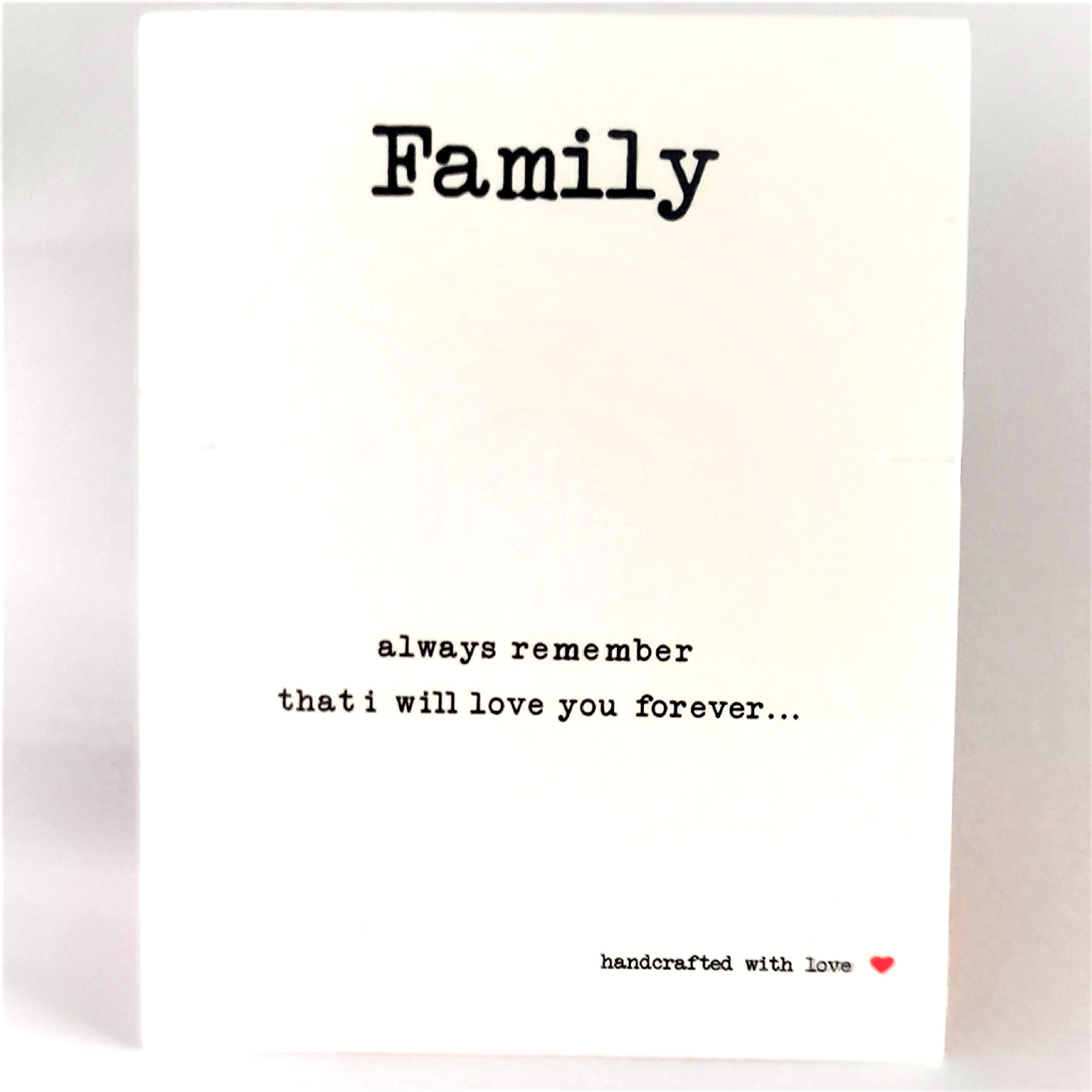 การ์ดครอบครัวสีขาวขนาด7x9ซม