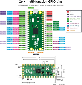 Aismartlink WAVESHARE 7 Items <strong>Sensor</strong> Kit, Compatible with <strong>Raspberry</strong> <strong>Pi</strong> Pico <strong>2</strong> Microcontroller Board ,Based on RP2350 Chip - Product Image 6