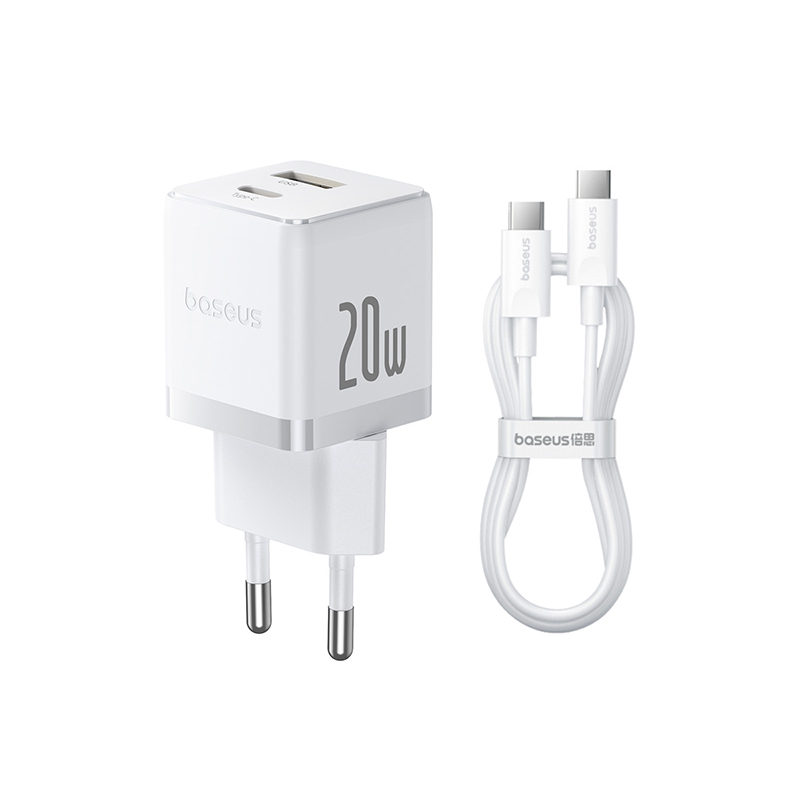 Chargeur rapide C + U 20W US Moon White Suit