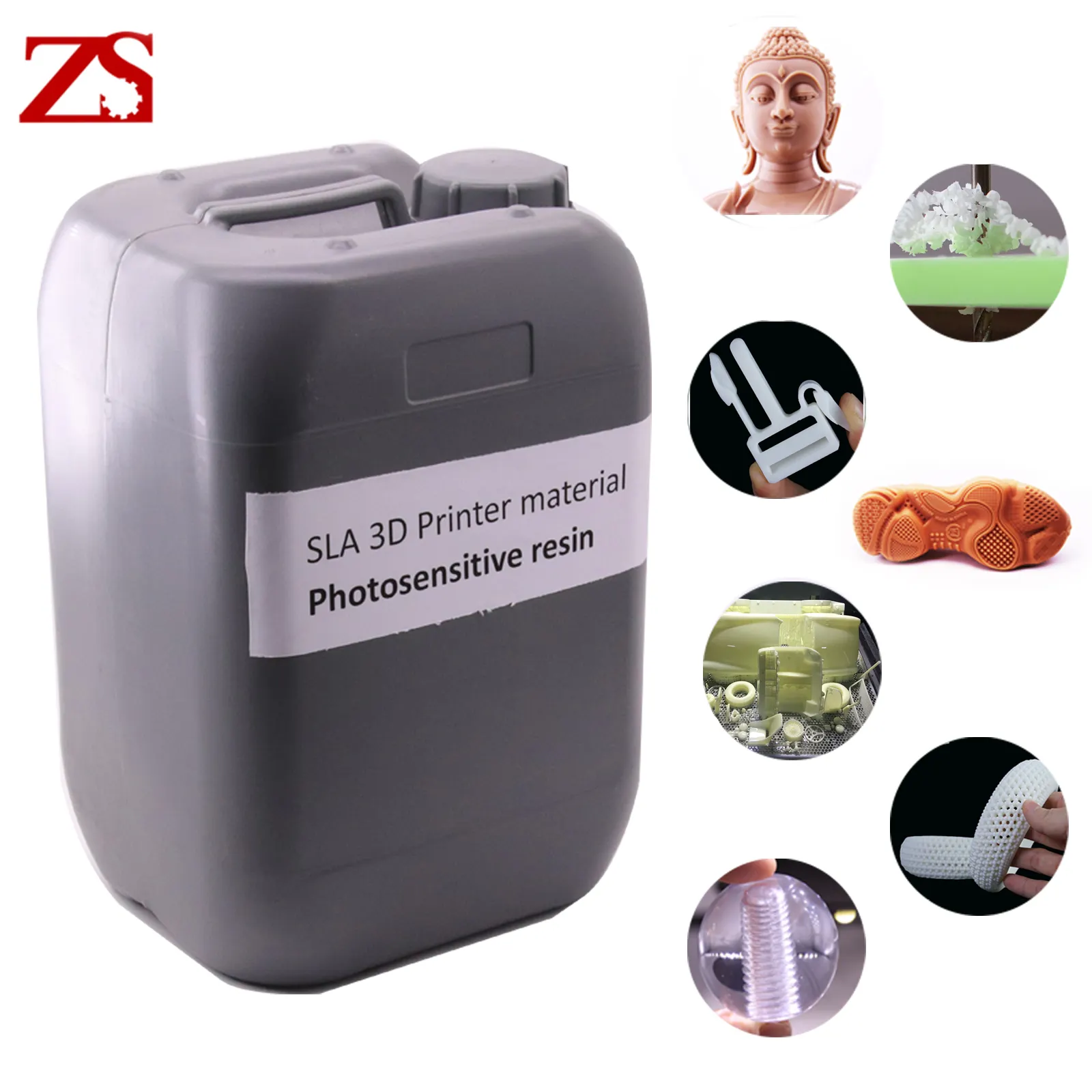 ZS – résine flexible SLA 355 nm, couleur marron, séchage uv, pour modèle d'imprimante 3D