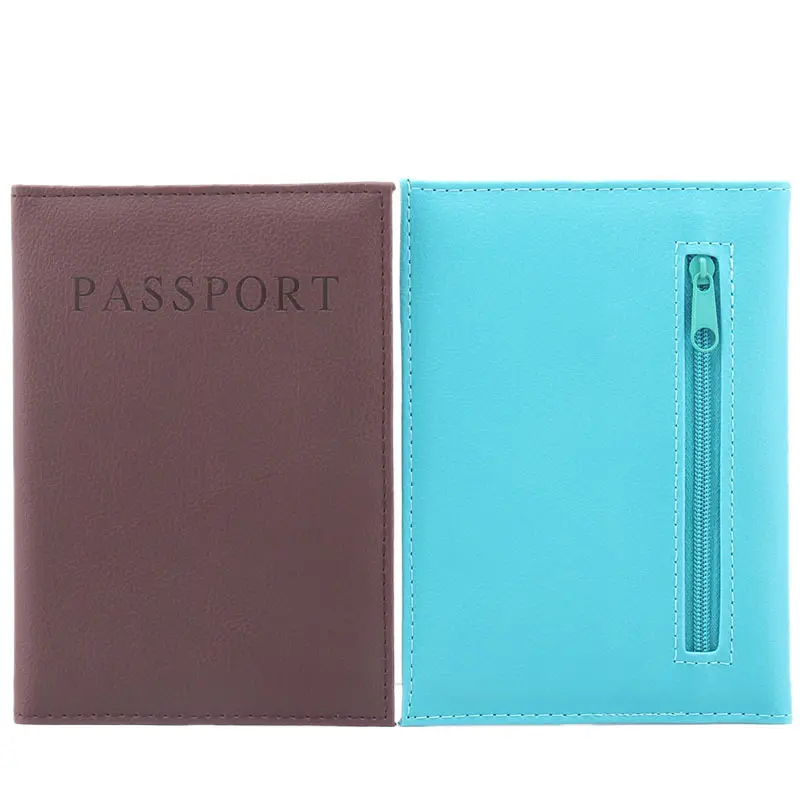 Großhandel Reiß verschluss Pass hülle Pu Leder Pass Inhaber Pass Brieftaschen mit Reiß verschluss Design für Kreditkarte Bank Visum ID-Karte