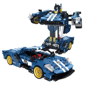 2-in-1 in plastica Pull Back auto Robot da corsa 3D mattoncini Puzzle modello giocattolo per bambini 5-7 anni costruzione di trasformazione auto - Product Image 6