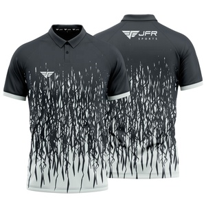 The Black Polo Shirt Is Composed of Red Gray and White Triangular Patterns Which Is <strong>Very</strong> Creative for City <strong>Walk</strong> - Product Image 4