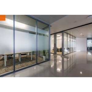 Modular <strong>Systems</strong> Visible Frame Glass <strong>Partition</strong> Tempered Single Glass Room Dividers - Product Image 1