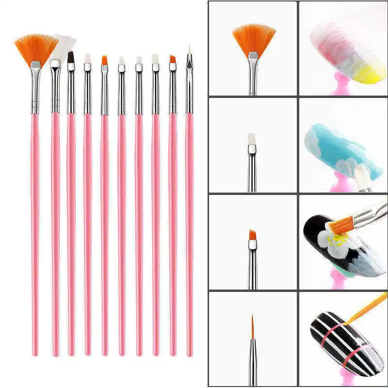 15 peças Cheap Nail Brushes conjunto Funcional Nail Polish Ferramenta Popular Salon Decoração Beleza Art Nail Brushes