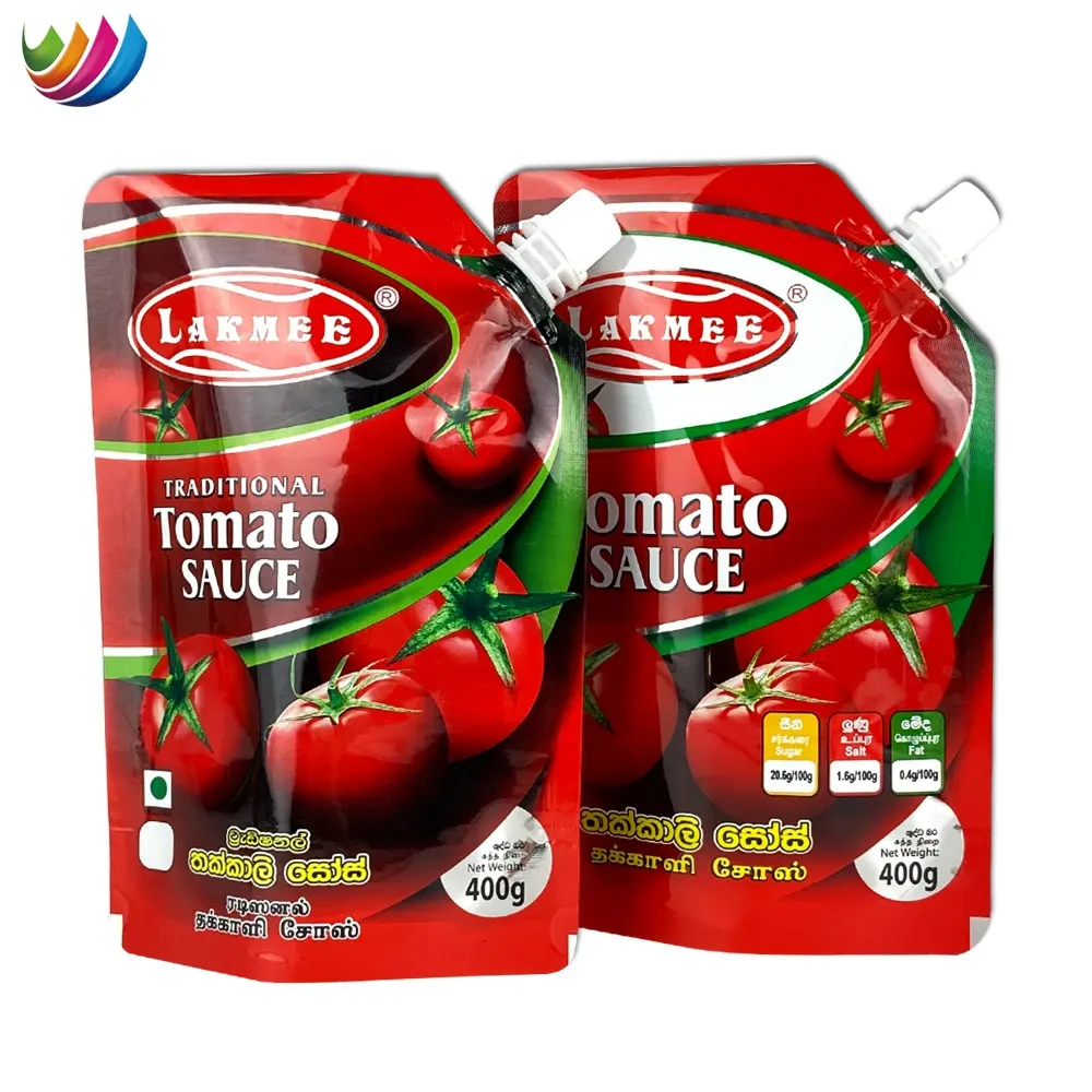 OEM Manufacturer Ketchup Paste Bag Liquid Tomato Sauce Aluminum Foil Spout Pouch