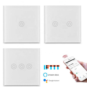 <strong>AU</strong> US 120mm*72mm 86mm 1 2 3 Gangs Smart Switch Glass Panel Touch Function Light Switch Curtain Switch Fan <strong>Remote</strong> WiFi - Product Image 6