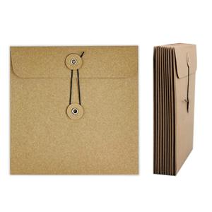 Benutzer definierte Brown Blank A7 A9 Mailing Kraft Self Seal String Datei Ordner Umschlag mit Button String - Product Image 1