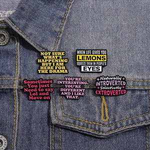 Hài Hước khá motivational ve áo Pin huy hiệu kim loại tích cực Tiếng Anh chữ cái thư ve áo Pin cho comity cụm từ - Product Image 4