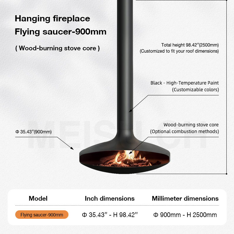 Classic Flying Saucer - Wood fireplace - D900