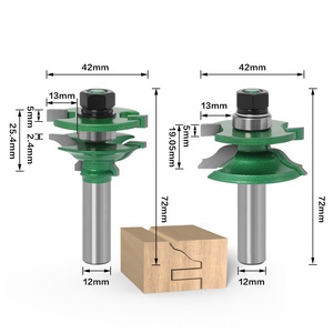 TGS 2pc 12mm Shank Raised Panel Cabinet Door Router Bit Set Coated Woodworking <strong>Cutter</strong> Milling CNC Controlled ODM OEM Customized - Product Image 2