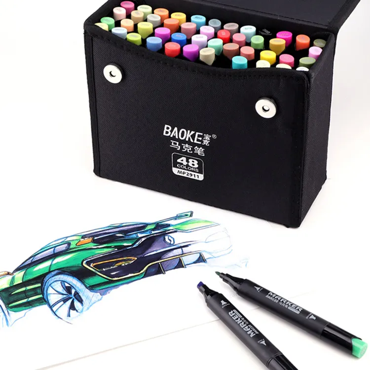 Touchfive — ensemble de stylos-feutres à peinture permanente à Double pointe, 48 couleurs, marqueurs pour croquis, marqueurs à Double pointe