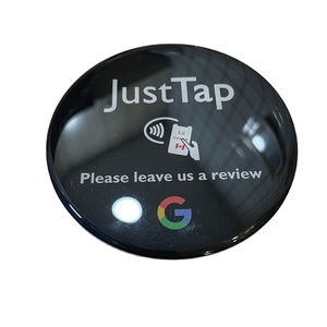 Scheda quadrata rotonda Google Review NFC con adesivo epossidico