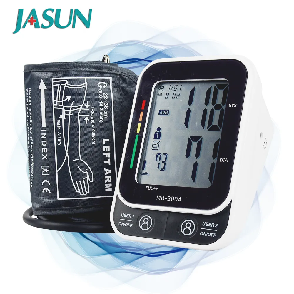 JASUN Medical Electronic Cuff Upper Arm BP tensiometro tensiometro Digital Blood Pressure muslimate Machine Monitor