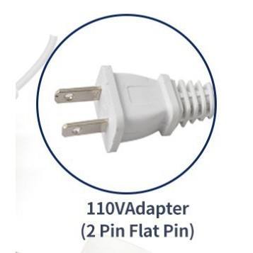 ปลั๊กไอน้ำสองแถวสีน้ำเงิน (ปลั๊กแบนมาตรฐานสหรัฐอเมริกา 110V)