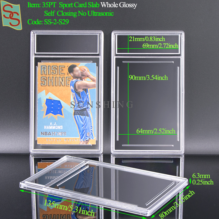 S29 35PT Sport Card Slab Self Closing Whole Glossy