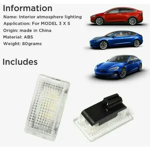 Tesla modeli 3 X S için parlak LED iç ışık aksesuarları araba yedek işık kiti renkli Ultra gövde kapı lambaları Frunk ampul - Product Image 4