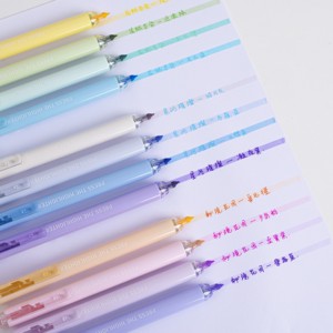 Juego de Resaltadores de punta de pincel oblicuo de 12 colores inspirado en la galaxia con efecto degradado para diario y suministros de estudio - Product Image 3