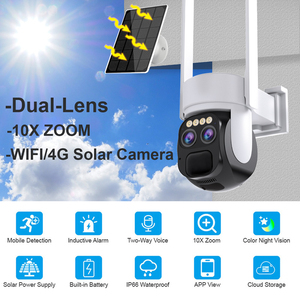 Rscamtom pannello solare esterno PTZ telecamera di sorveglianza 6MP 10X Zoom Auto Tracking App di controllo riproduzione Video prezzo della fotocamera solare - Product Image 2