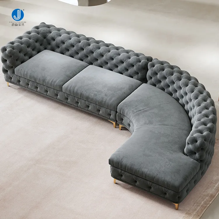 Luxo Estilo Clássico Recliner Couch 3 Canto Sofá Premium Flanela Sala Sofá