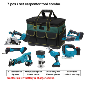 YUTUO OEM ODM <strong>Pro</strong> Carpenter Woodworking Electric Cordless 21V Li-ion Battery <strong>Power</strong> Tool Combo <strong>Kit</strong> DIY Wood Working Tool Set - Product Image 4