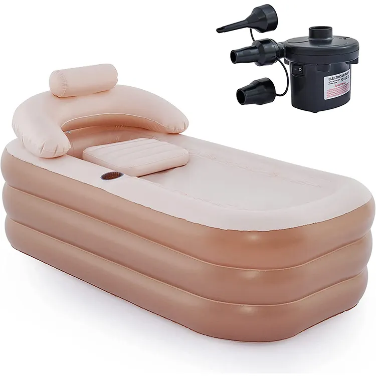Folding Bath Tub for Adults 160cm PVC Inflatable Bathtub with Electric Air Pump