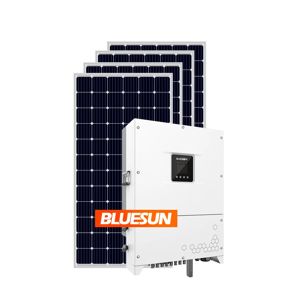 Système solaire Bluesun 20kw 30kw 36kw, lien au réseau, économie d'énergie, pour hôtel, maison, école, économie d'énergie