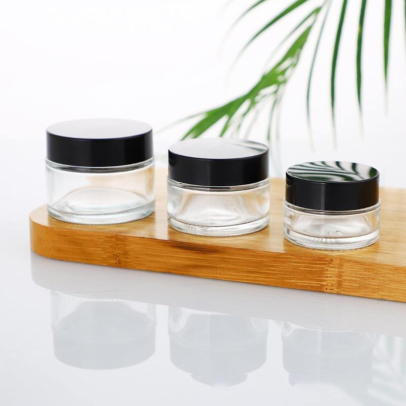 Clear jar + black cap