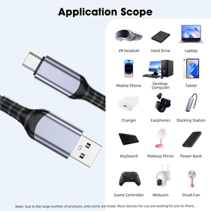 Type-C Cable 10Gbps Fast Charging Cable 3A 60W QC 3.0 USB Type a to USB C 3.2 <strong>Computer</strong> Use with 3A Charging <strong>Function</strong> - Product Image 5