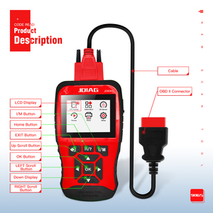JDiag JD906S lettore di codici di nuova generazione strumenti di diagnostica automatica OBD2 strumento di scansione con I/M modalità di prontezza 6, modalità 8 - Product Image 3