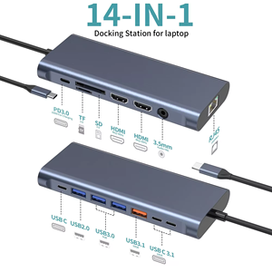 14-in-1 <strong>USB</strong> <strong>C</strong> Hub Dual Display Docking Station 4K HD4K Multiport <strong>Adapter</strong> for HP/Lenovo/Mac Book <strong>USB</strong> <strong>3.1</strong> Stock Interface - Product Image 2