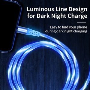 360 Degree Rotating Luminous Magnetic Mobile Phone Usb Light Flashing Magnetic Charge Usb Cable Magnetic <strong>Charger</strong> for <strong>All</strong> Phones - Product Image 2