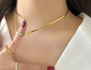 Stainless Steel Gold-Plated Clavicle <strong>Chain</strong> Simple and Fashionable Link <strong>Chain</strong> Design Versatile Light Luxury Gift Idea Permanent - Product Image 5