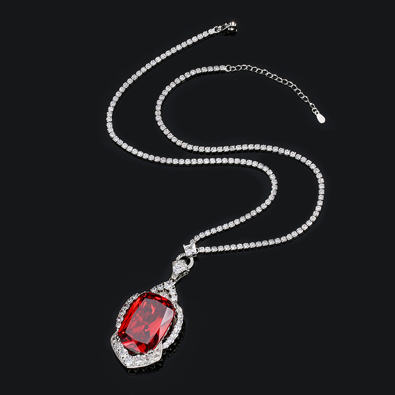 Pendentif orange platine avec chaîne sauvage