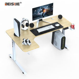 Elegante tavolo per Computer regolabile in altezza con Design a forma di L grande Desktop per spazio di lavoro senza disordine - Product Image 3
