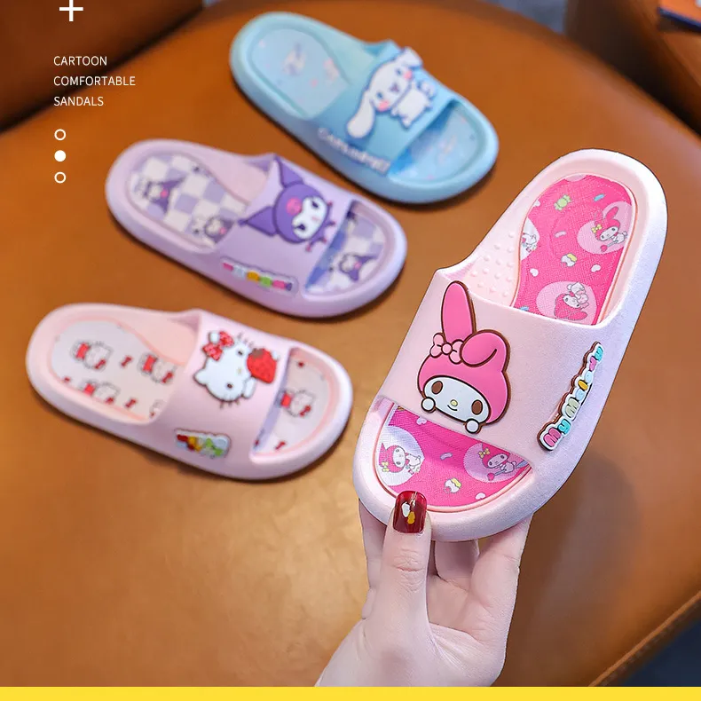 Verano Sanrio verano colorido niños unicornio zapatillas hogar antideslizante baño Baño dibujos animados lindo niños zapatillas Sandalias