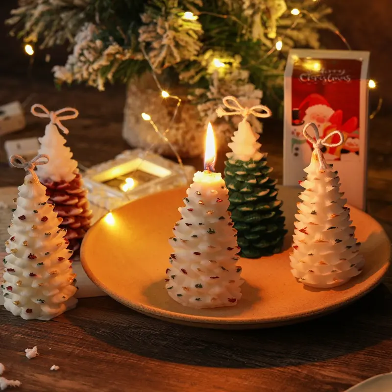 Artesanías de velas perfumadas de árbol de Navidad hechas a mano con regalos Diy regalos de Navidad ambiente festivo decoraciones navideñas familiares