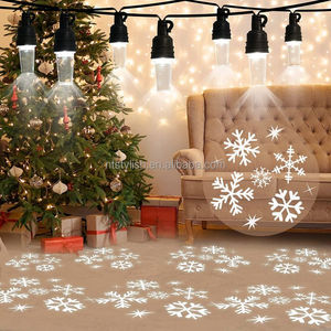 Cadena de iluminación decorativa navideña para patio exterior, cadena de luz SMD de estrella de cinco puntas de copo de nieve enchufable para uso en interiores - Product Image 1
