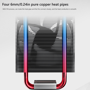 CR1400 CPU Cooler Fan 4 Heat-pipes 4 Pin PC Computer Case raffreddamento DC 12V PWM ARGB radiatore dissipatore di calore per Intel/AMD - Product Image 6