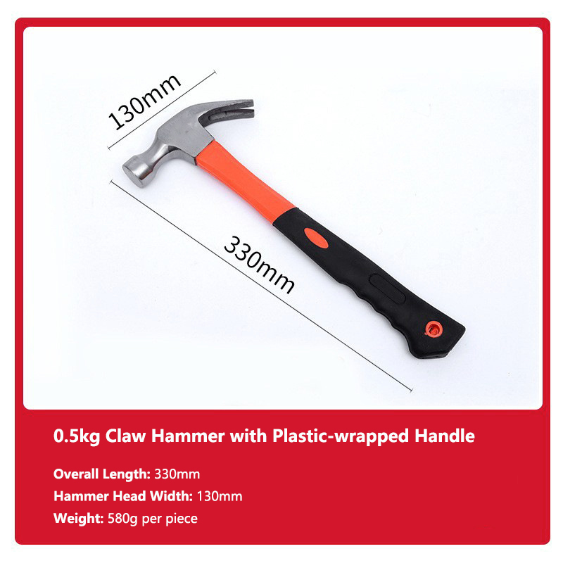 0.5kg Claw Hammer with Plastic-wrapped Handle