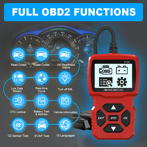 V750车载诊断2汽车代码扫描仪OBDII故障代码阅读器检查12v汽车发动机灯诊断工具1996 + 1年保修 - Product Image 2