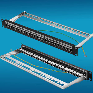 24 puertos Patch Panel Networking Rack Gabinetes Lan Cable sin RJ45 Keystone Jack para CAT6 CAT7 CAT5E Cable STP 1U Patch Panel - Product Image 2