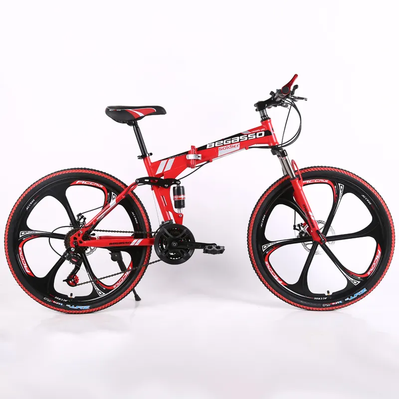 Новый стиль 26 дюймов полный Подвеска складной горный велосипед двойной дисковые тормоза складной велосипед